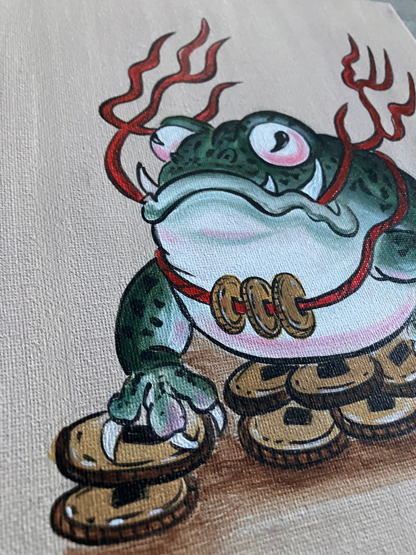 Japanese Lucky toad painting