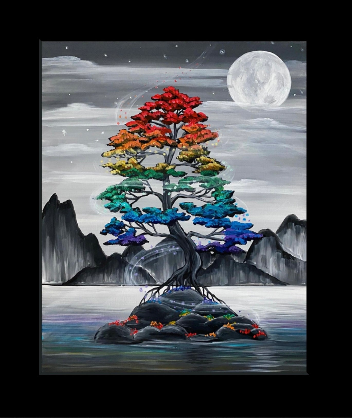 Rainbow Bonsai tree art