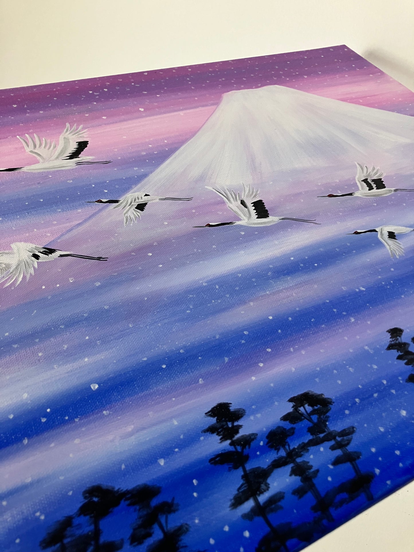 Mount Fuji Crane birds