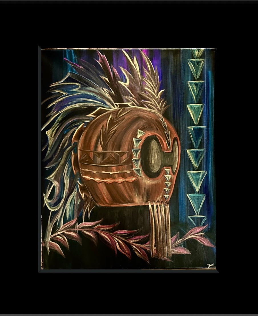 Laila helmet Hawaiian tribal art print