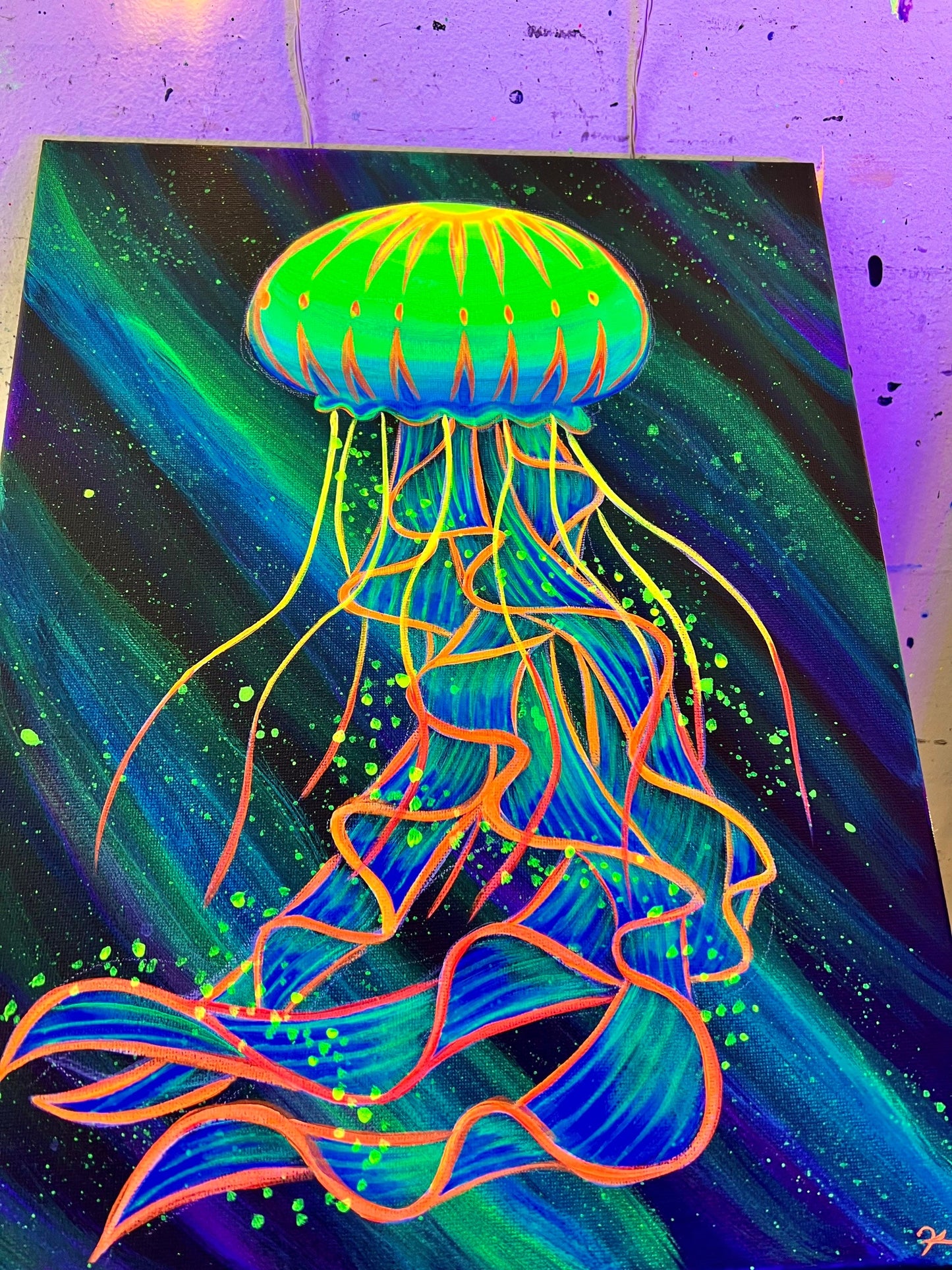 blacklight jellyfish painting