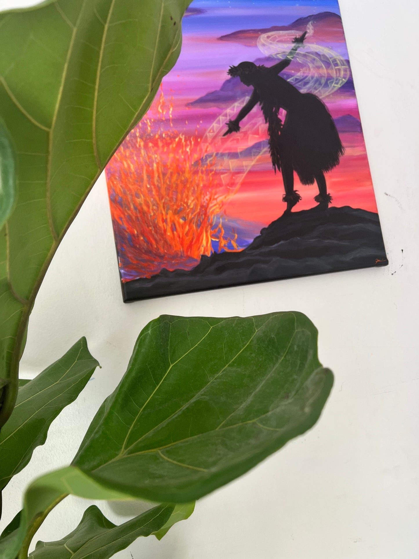 Hula dancer Hawaiian art on wall