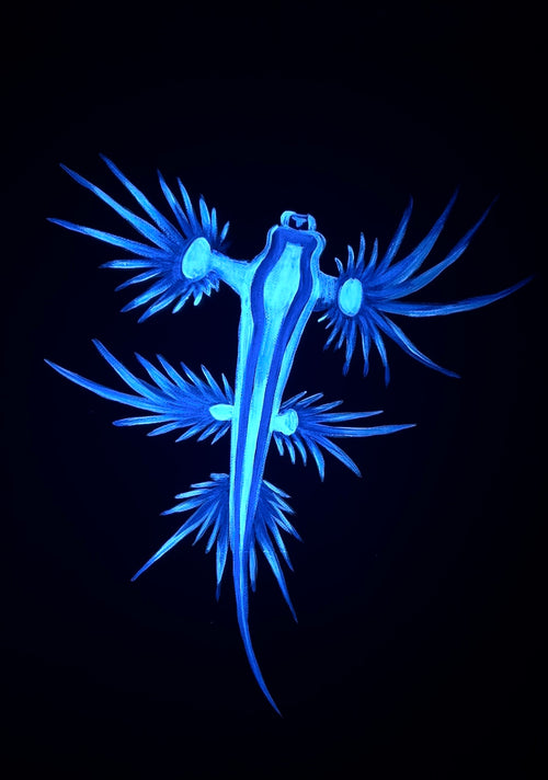 Blue sea dragon painting 