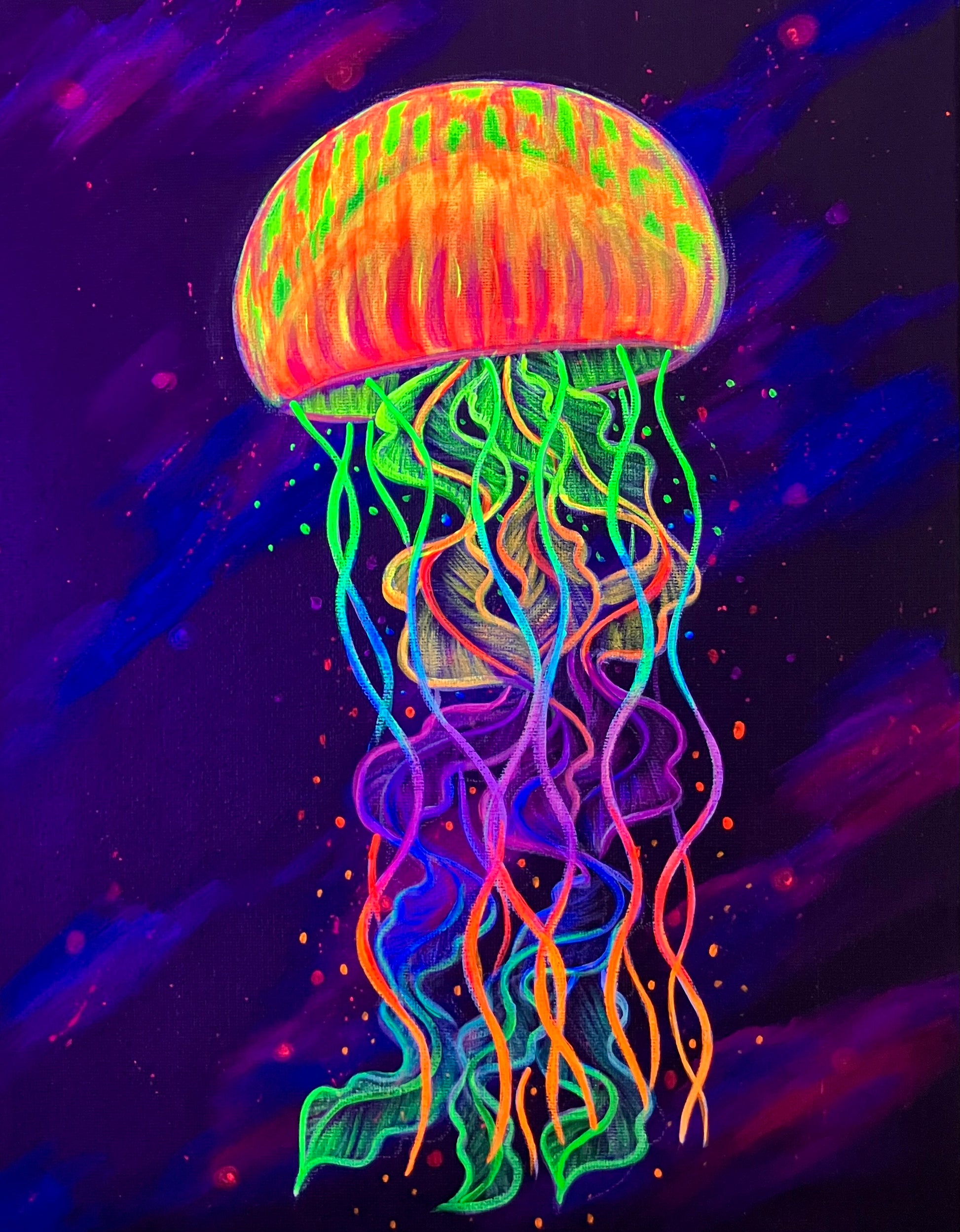 Black light jellyfish painting 