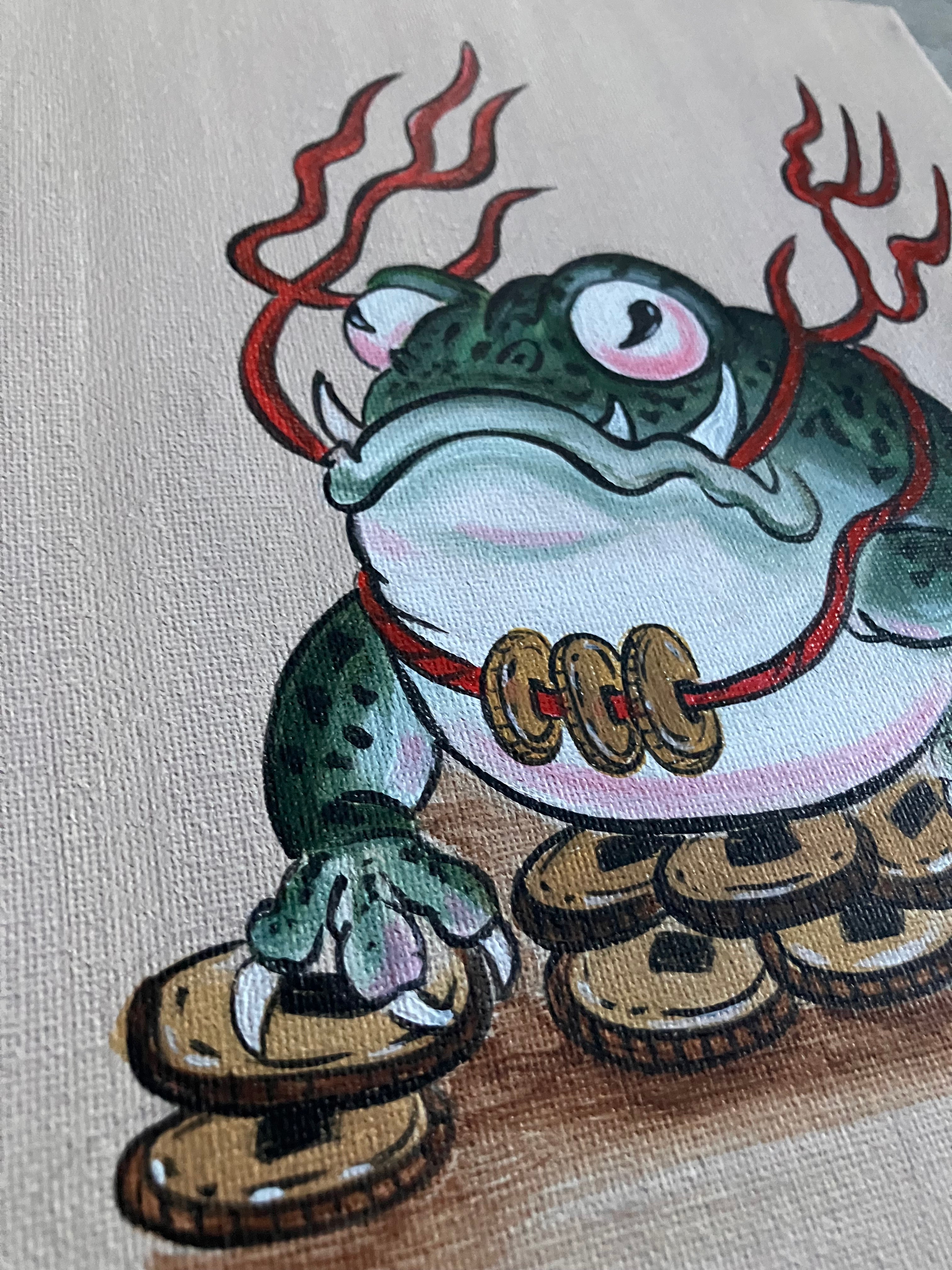 Japanese Lucky toad painting