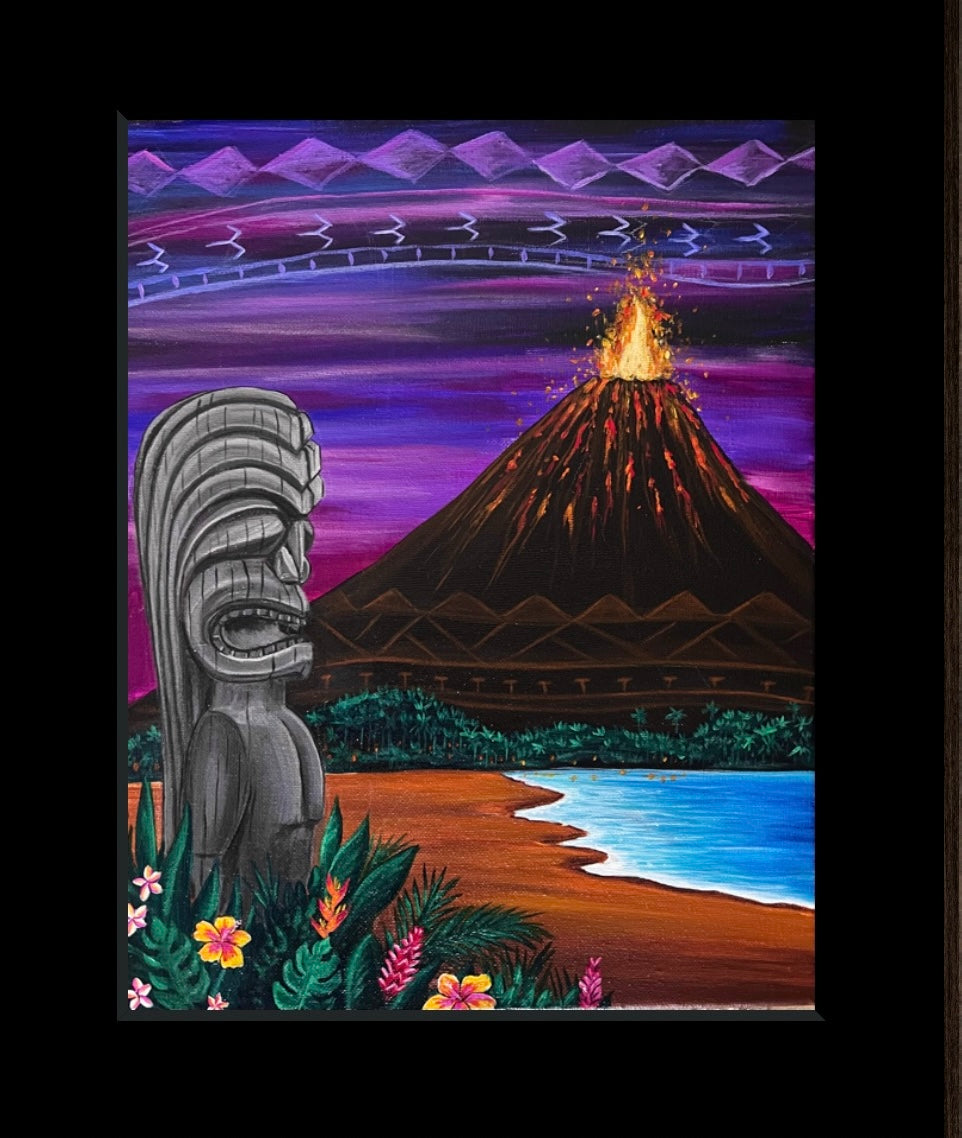 Hawaiian tiki art print 