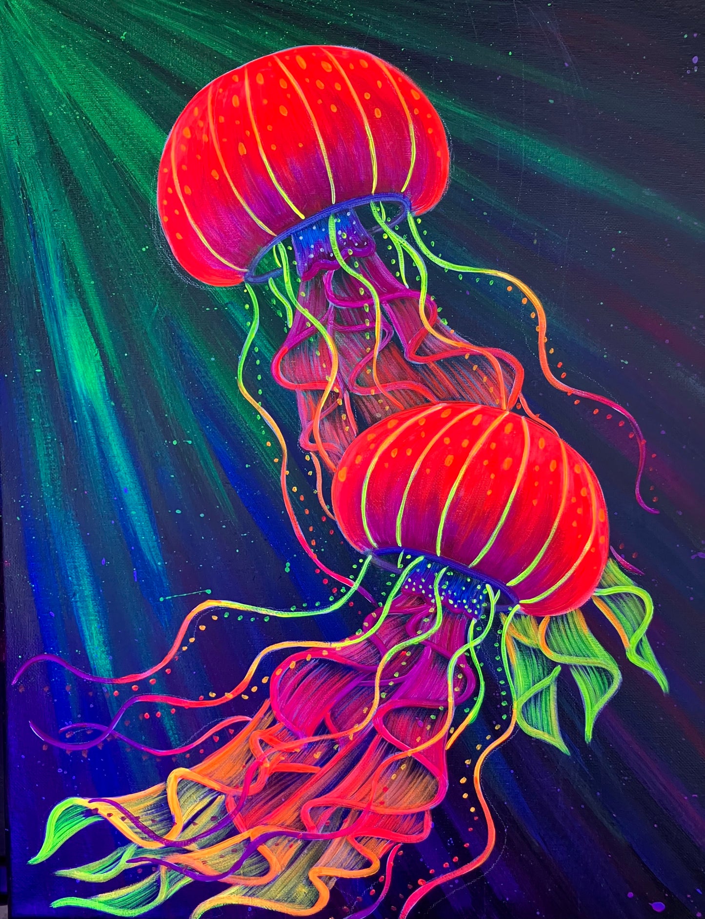 Double jellyfish painting