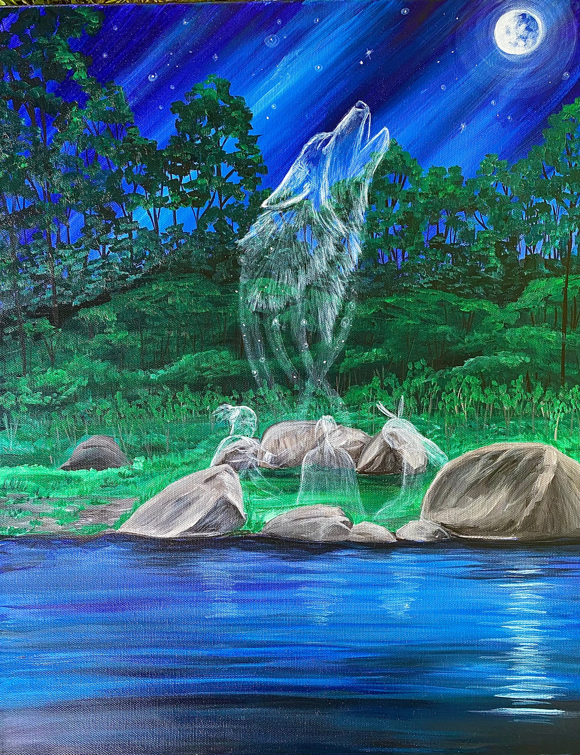 Mohawk wolf clan Iroquois painting 