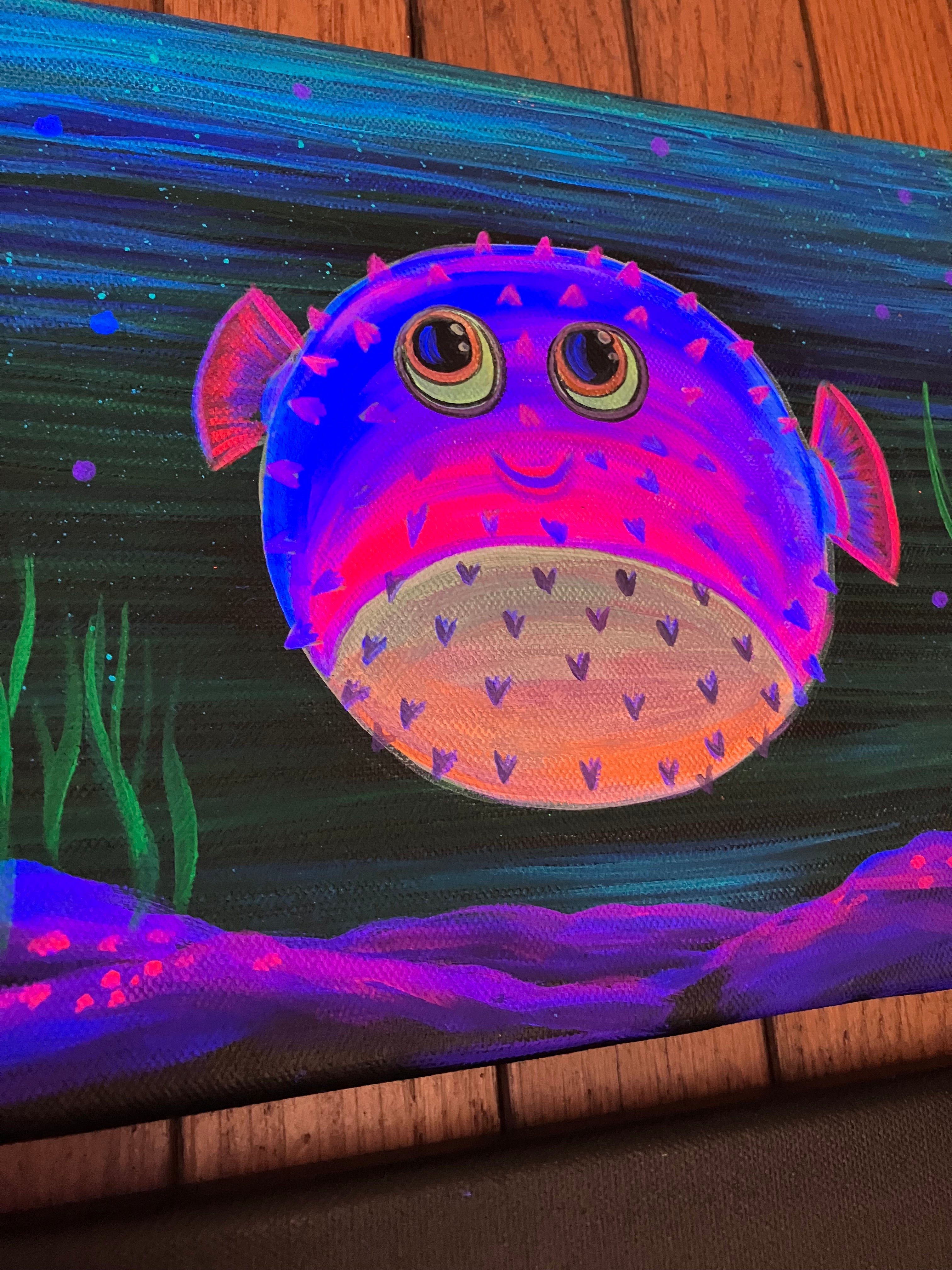 Puffy fish painting