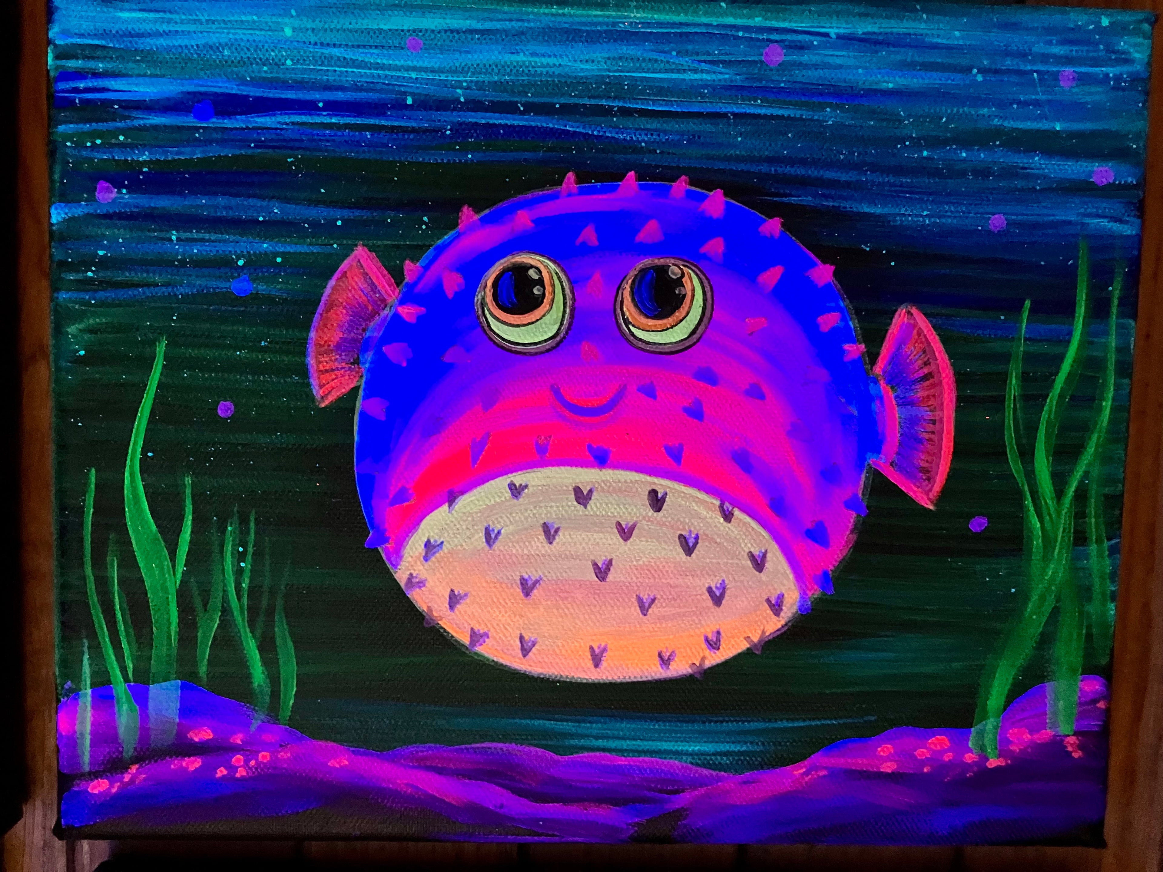 Puffy fish painting