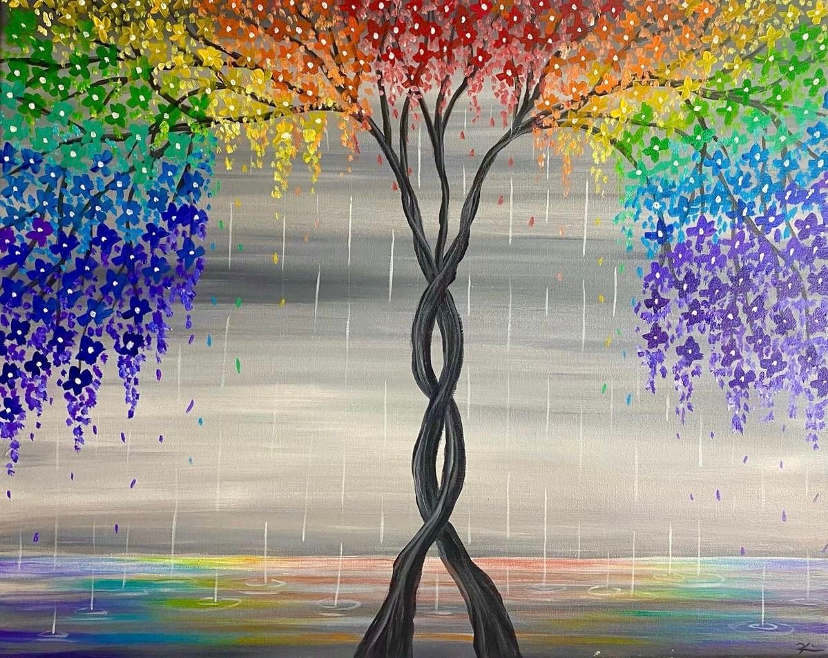 Rainbow tree art