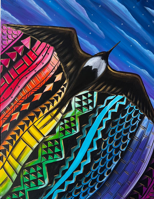 rainbow tribal hawaiian ewa bird