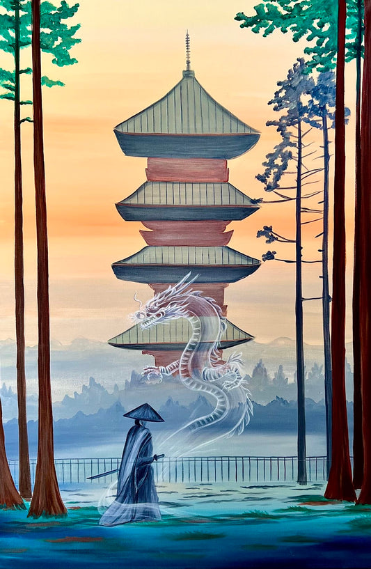 Dragon spirit Japanese samurai art