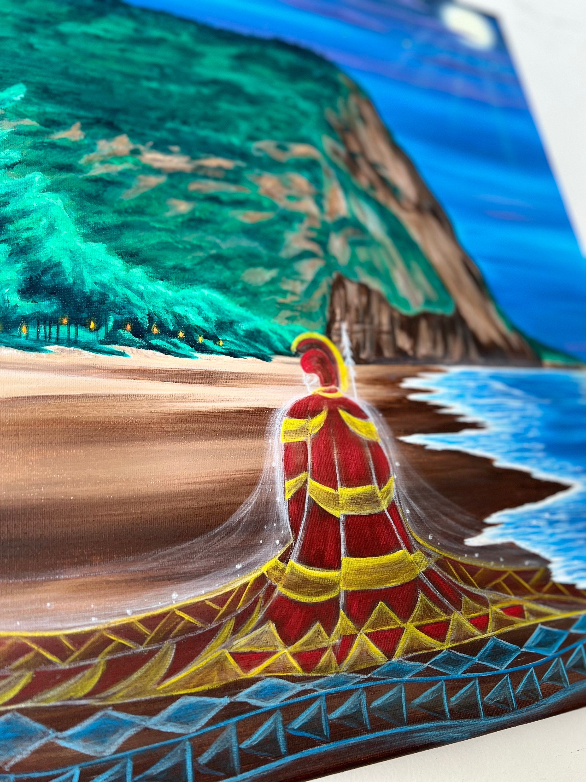 King liloa Hawaiian chief art side angle