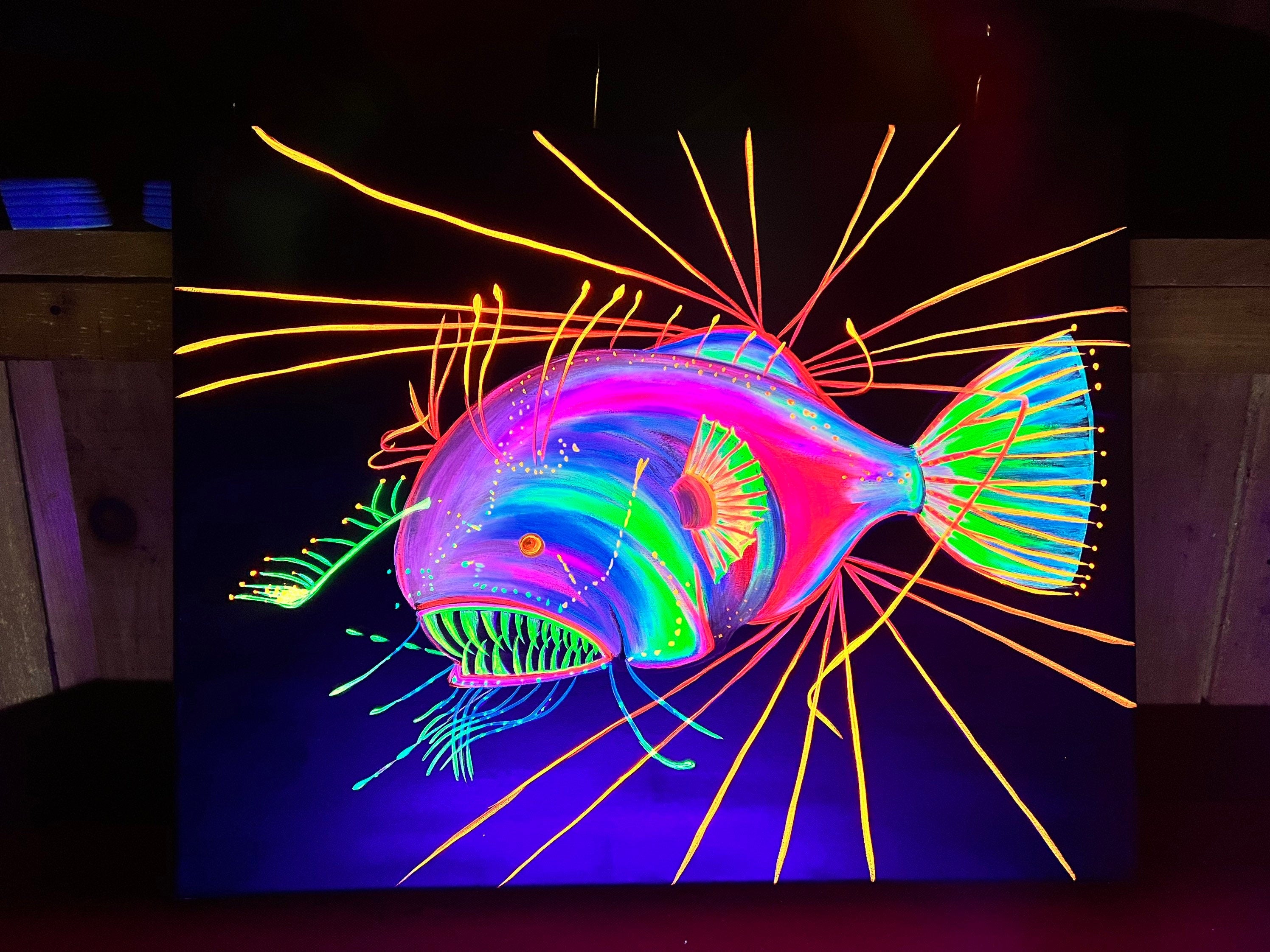 Original Blacklight Anglerfish painting