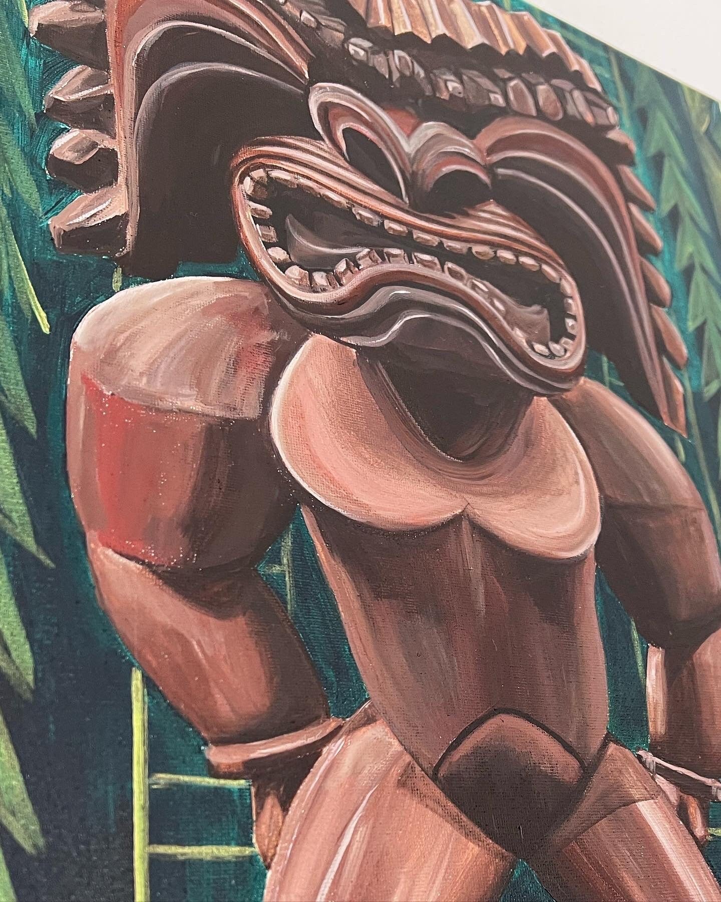 Hawaiian warrior god ku up close tribal art