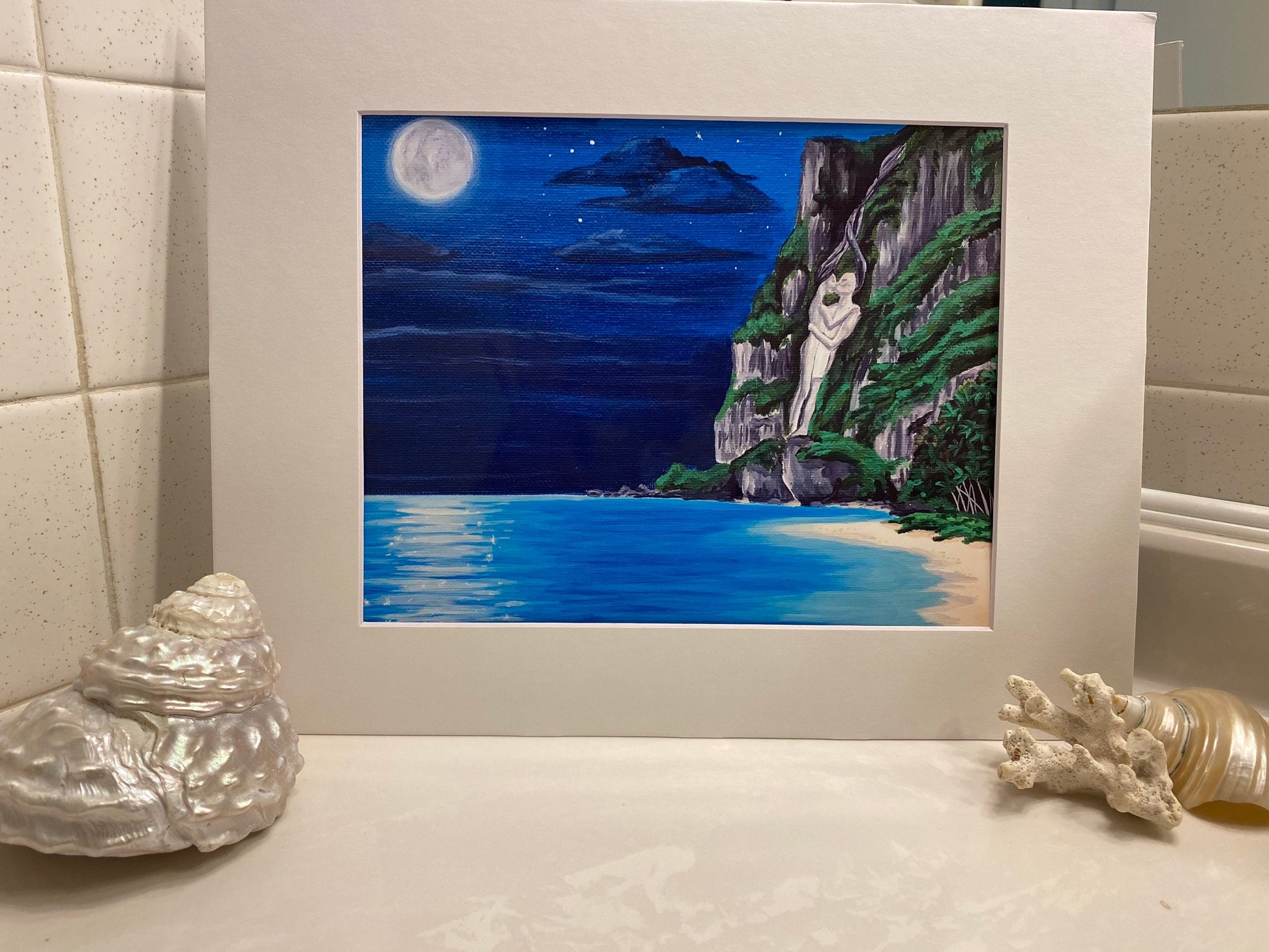 Two lovers point Guam art print